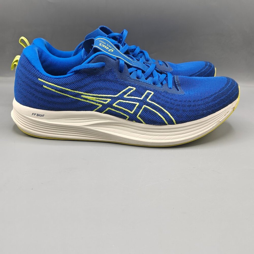 Asics EvoRide Speed Running Shoes Men's Size 13 Blue Yellow Sneakers 1011B612